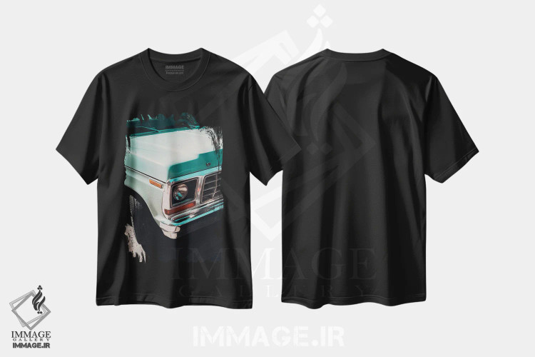 تیشرت مشکی طرح دار کامیون اثر سباستین هیلگتاگ | فروشگاه ایماژ