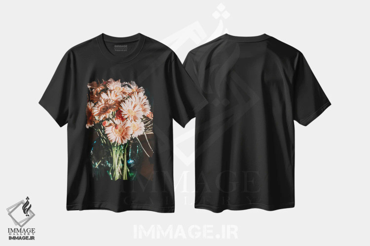 تیشرت مشکی طرح دار شکوفه ها در آفتاب، دکور معاصر اثر سباستین هیلگتاگ | فروشگاه ایماژ