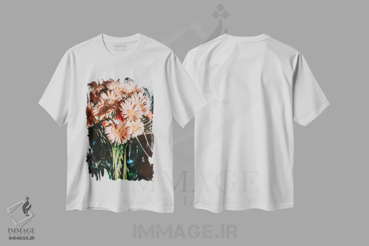 تیشرت سفید طرح دار شکوفه ها در آفتاب، دکور معاصر اثر سباستین هیلگتاگ | immage.ir