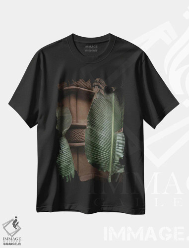 تیشرت مشکی طرح دار گیاهی، تزئینی اثر سباستین هیلگتاگ | فروشگاه ایماژ