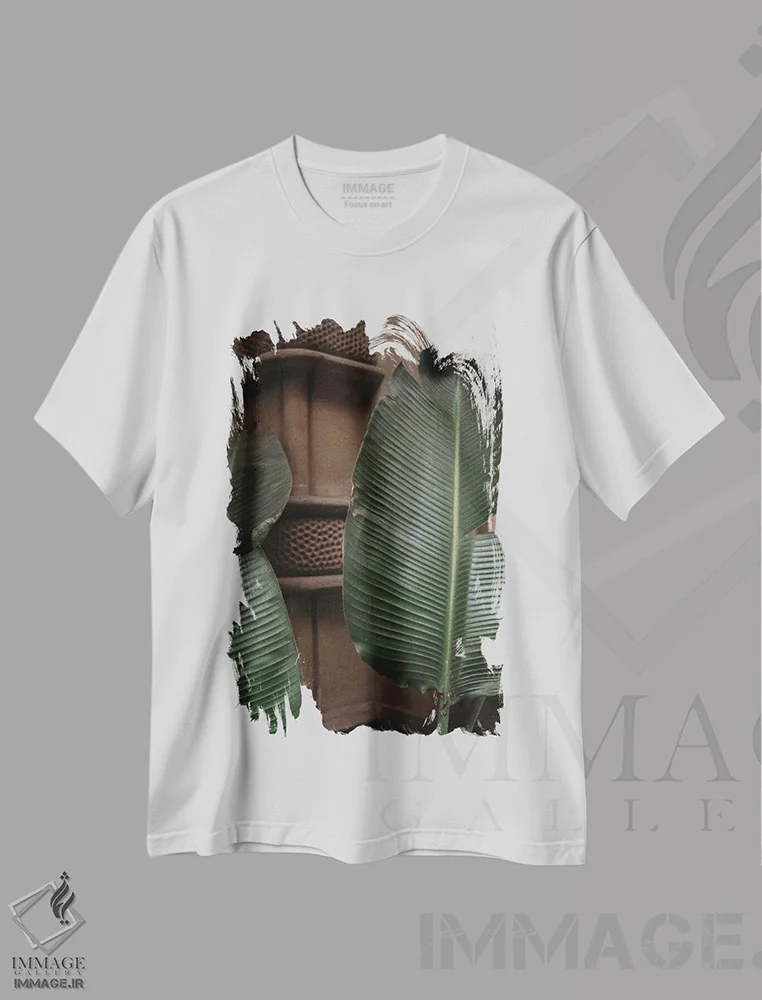 تیشرت سفید طرح دار گیاهی، تزئینی اثر سباستین هیلگتاگ | immage.ir