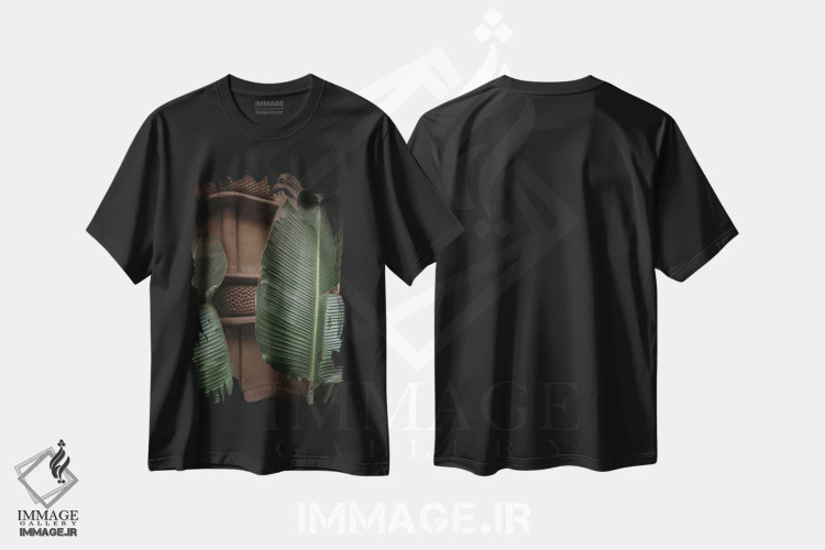 تیشرت مشکی طرح دار گیاهی، تزئینی اثر سباستین هیلگتاگ | فروشگاه ایماژ
