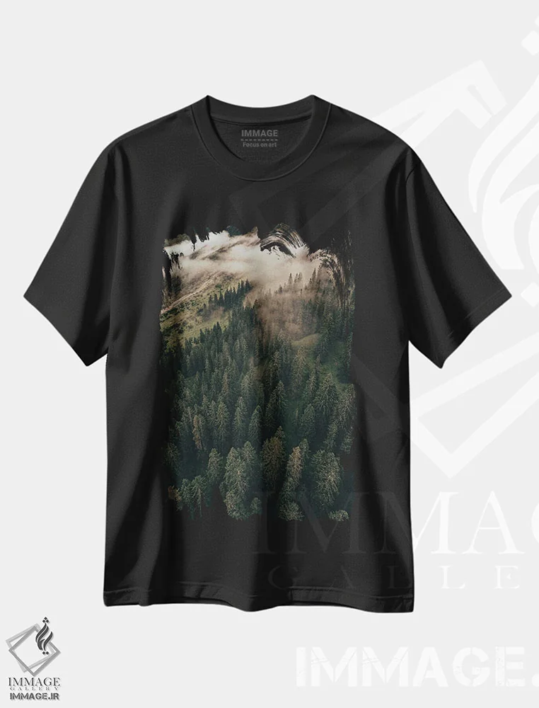 تیشرت مشکی طرح دار صبح های آرام ۲، عکاسی هنری فاخر اثر سباستین هیلگتاگ | immage.ir