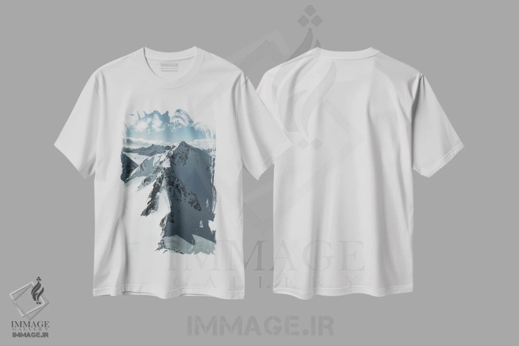 تیشرت سفید طرح دار قله یخی در اتریش، عکاسی هنری فاخر اثر سباستین هیلگتاگ | immage.ir