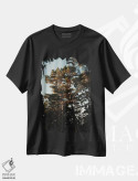 تیشرت مشکی طرح دار درختان و نور گرم، تزئینی اثر سباستین هیلگتاگ | فروشگاه ایماژ