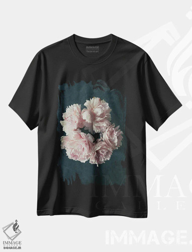 تیشرت مشکی طرح دار شکوفه های سفید ۲، عکاسی هنری فاخر اثر سباستین هیلگتاگ | فروشگاه ایماژ