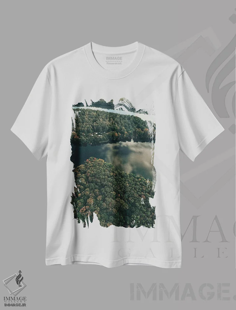 تیشرت سفید طرح دار زیبایی طبیعت، تزئینی اثر سباستین هیلگتاگ | immage.ir