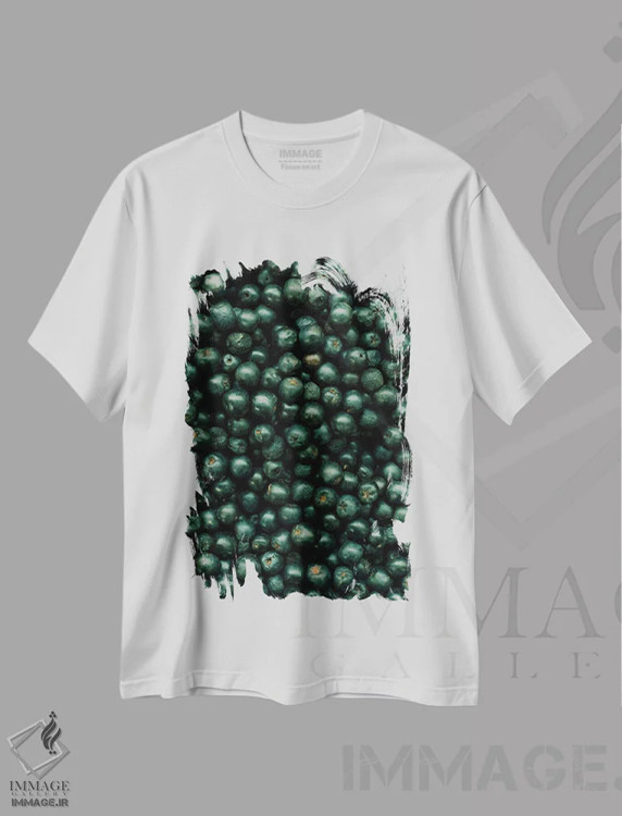 تیشرت سفید طرح دار عشق میوه های ریز، تزئینی اثر سباستین هیلگتاگ | immage.ir