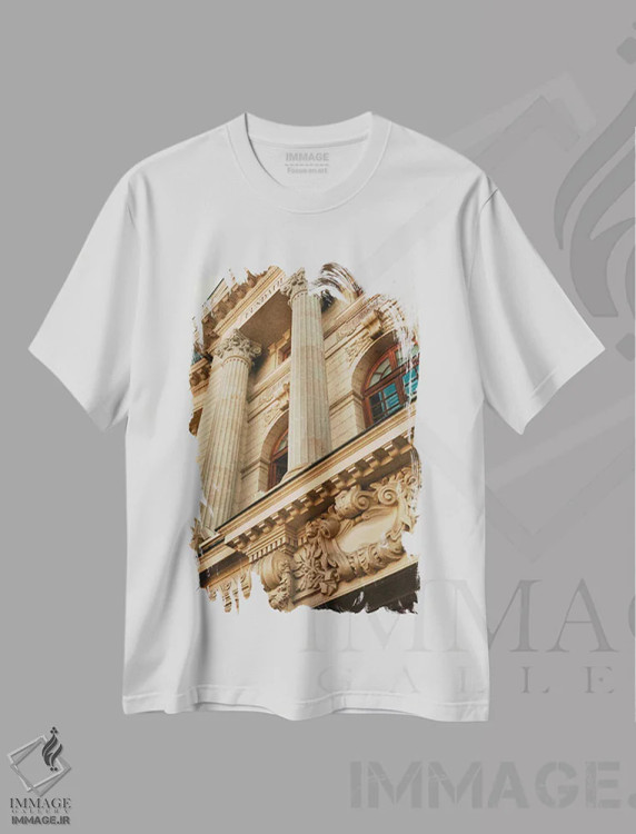 تیشرت سفید طرح دار مجموعه آنالوگ، تزئینی اثر سباستین هیلگتاگ | فروشگاه ایماژ