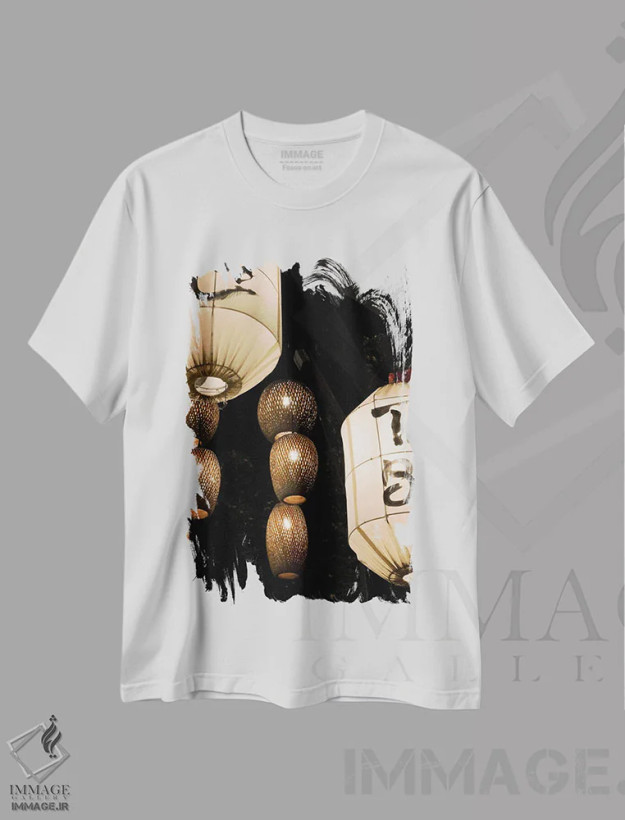 تیشرت سفید طرح دار بادکنک ها، تزئینی اثر سباستین هیلگتاگ | فروشگاه ایماژ