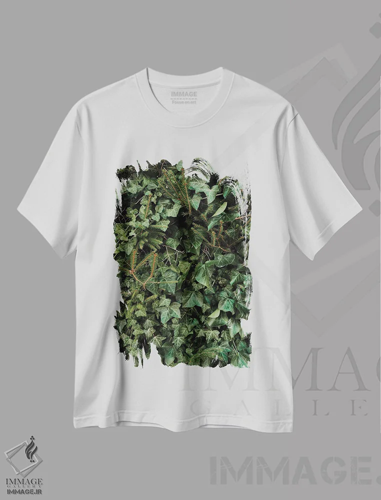 تیشرت سفید طرح دار گیاه رونده، تزئینی اثر سباستین هیلگتاگ | immage.ir
