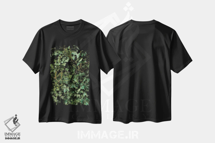 تیشرت مشکی طرح دار گیاه رونده، تزئینی اثر سباستین هیلگتاگ | فروشگاه ایماژ