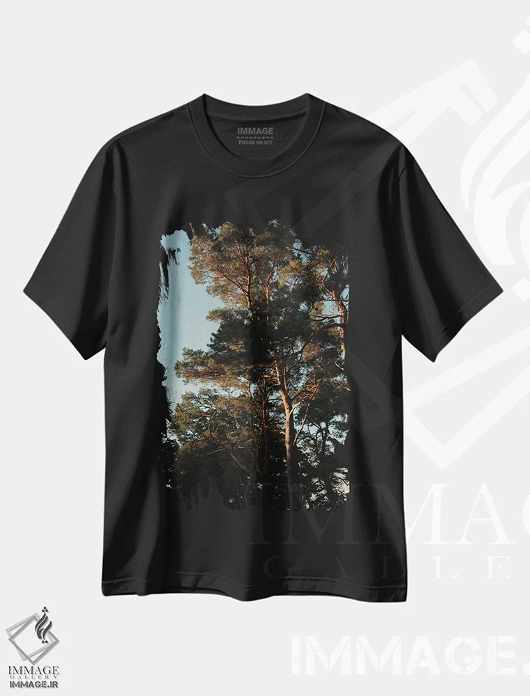 تیشرت مشکی طرح دار نورها و سایه ها، تزئینی اثر سباستین هیلگتاگ | immage.ir