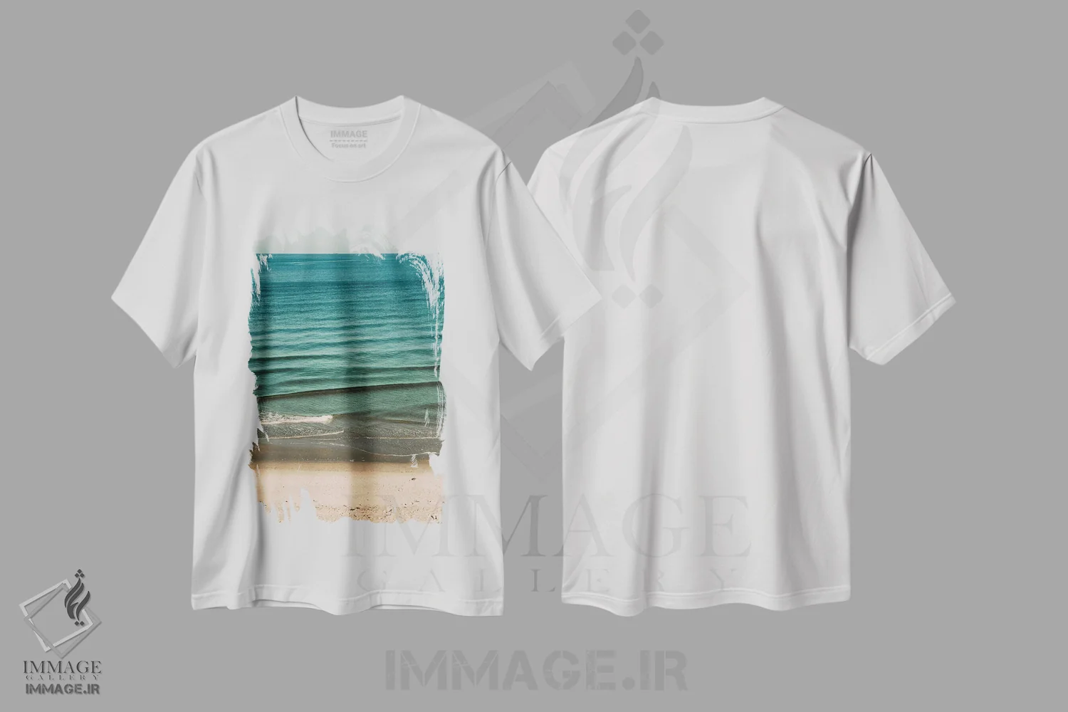 تیشرت سفید طرح دار لایه های موج ها، تزئینی اثر سباستین هیلگتاگ | immage.ir