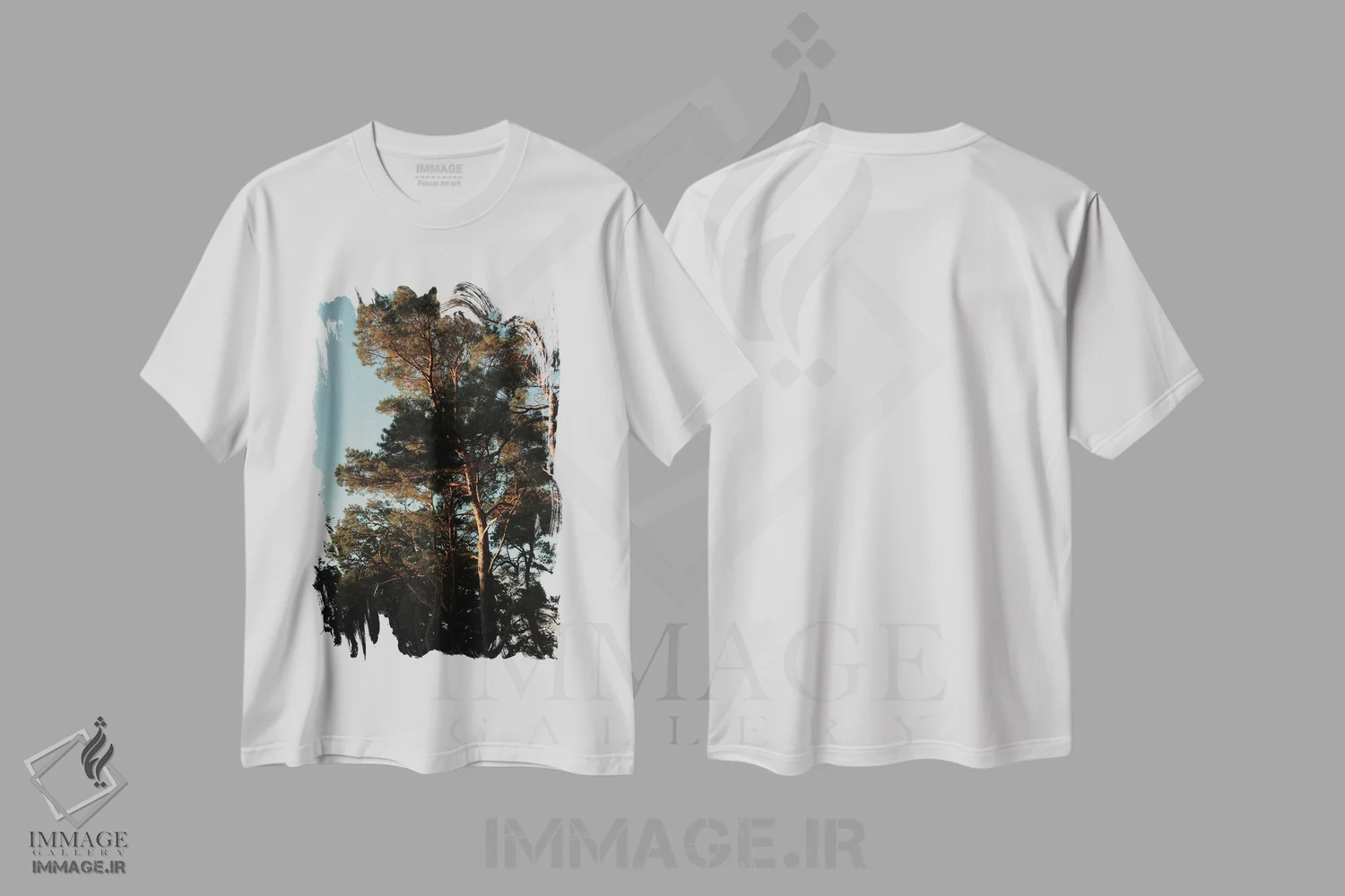 تیشرت سفید طرح دار نورها و سایه ها، تزئینی اثر سباستین هیلگتاگ | فروشگاه ایماژ