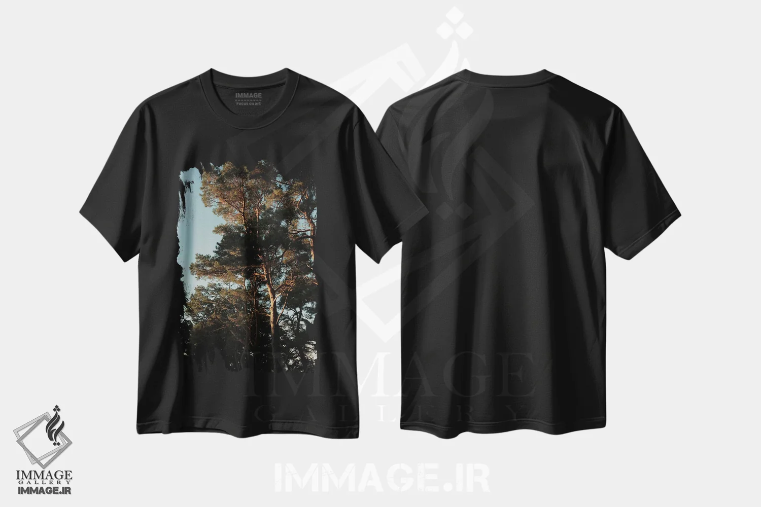 تیشرت مشکی طرح دار نورها و سایه ها، تزئینی اثر سباستین هیلگتاگ | immage.ir