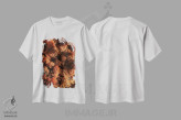 تیشرت سفید طرح دار گیاه قرمز و زرد، تزئینی اثر سباستین هیلگتاگ | فروشگاه ایماژ