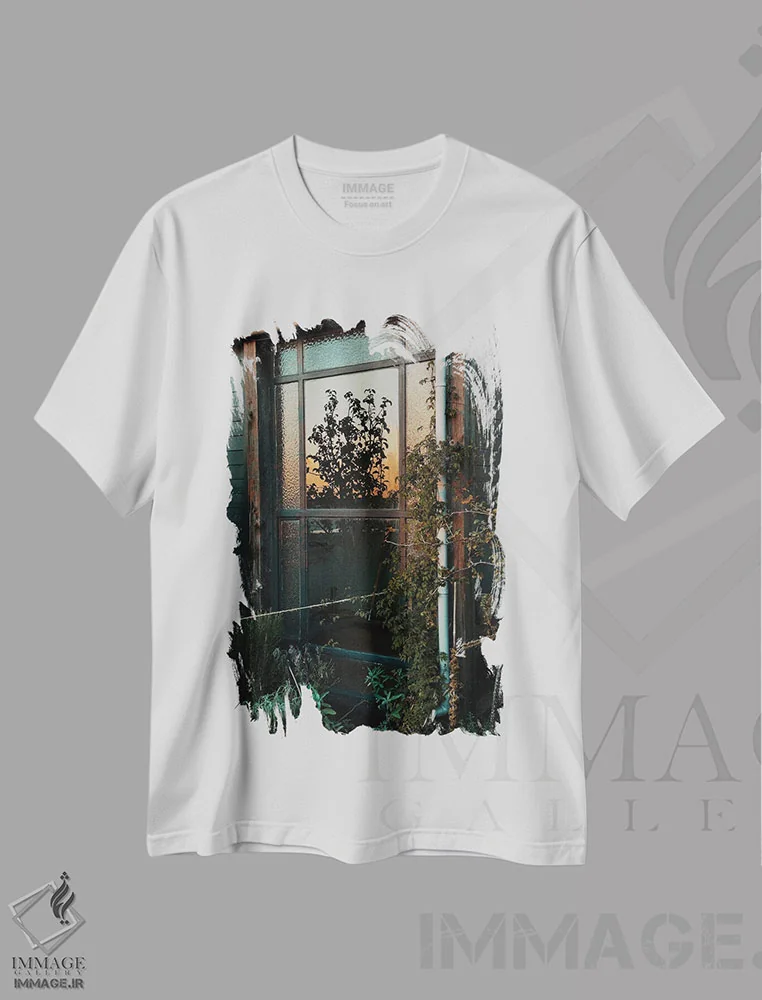 تیشرت سفید طرح دار باغ مخفی، تزئینی اثر سباستین هیلگتاگ | فروشگاه ایماژ