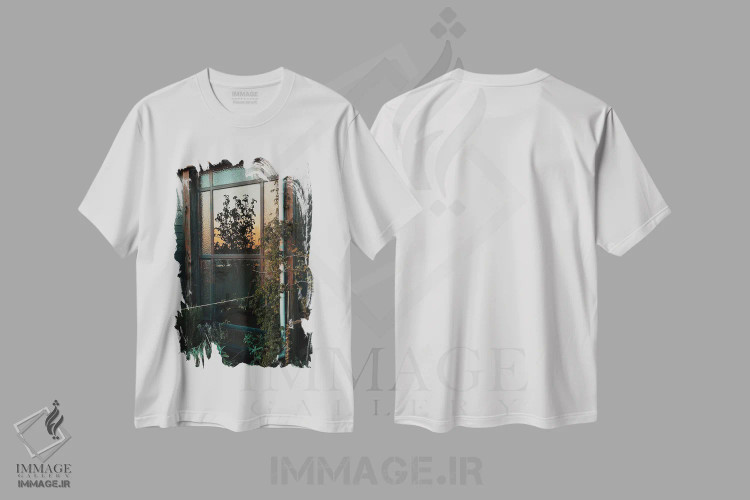 تیشرت سفید طرح دار باغ مخفی، تزئینی اثر سباستین هیلگتاگ | فروشگاه ایماژ