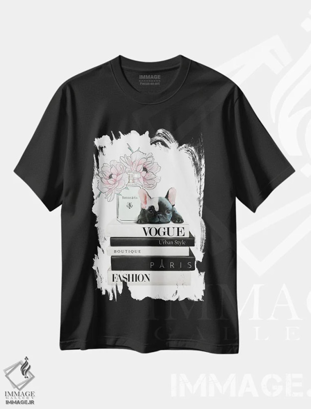 تیشرت مشکی طرح دار فرنچیبامزه، هنر دیجیتال اثر هدر گری | فروشگاه ایماژ