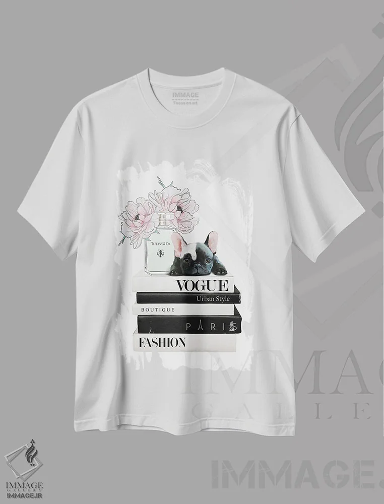 تیشرت سفید طرح دار فرنچیبامزه، هنر دیجیتال اثر هدر گری | immage.ir