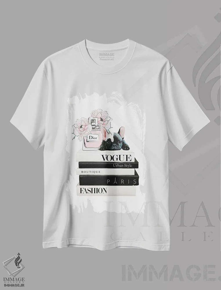 تیشرت سفید طرح دار عشق توله سگی، هنر دیجیتال اثر هدر گری | immage.ir