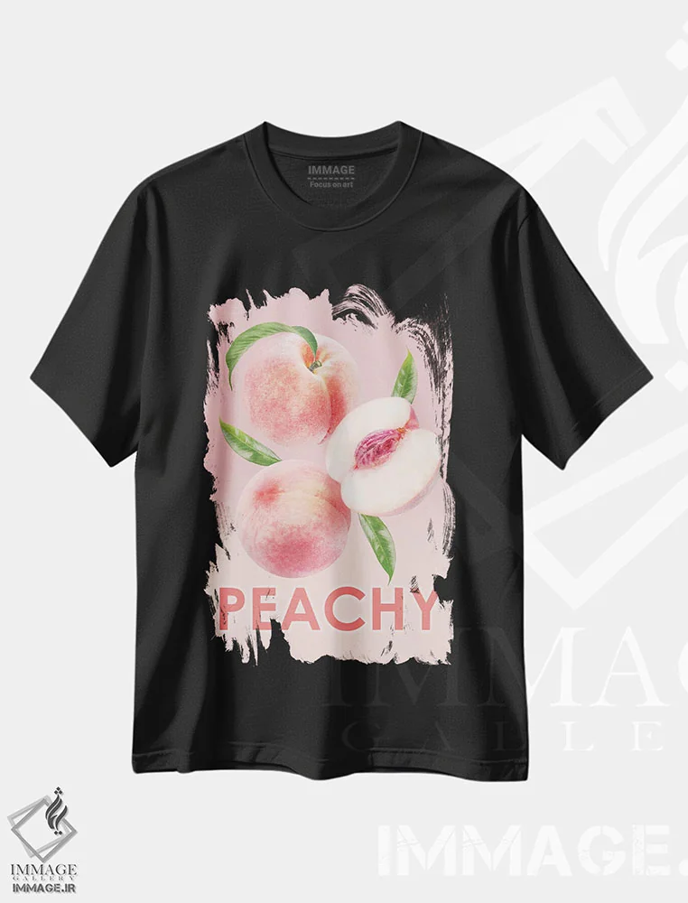 تیشرت مشکی طرح دار قاب هلوئی، هنر دیجیتال اثر هدر گری | immage.ir