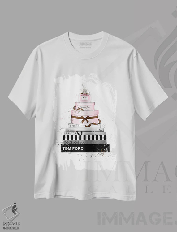 تیشرت سفید طرح دار کتاب ها، جعبه و عطر، هنر دیجیتال اثر هدر گری | فروشگاه ایماژ