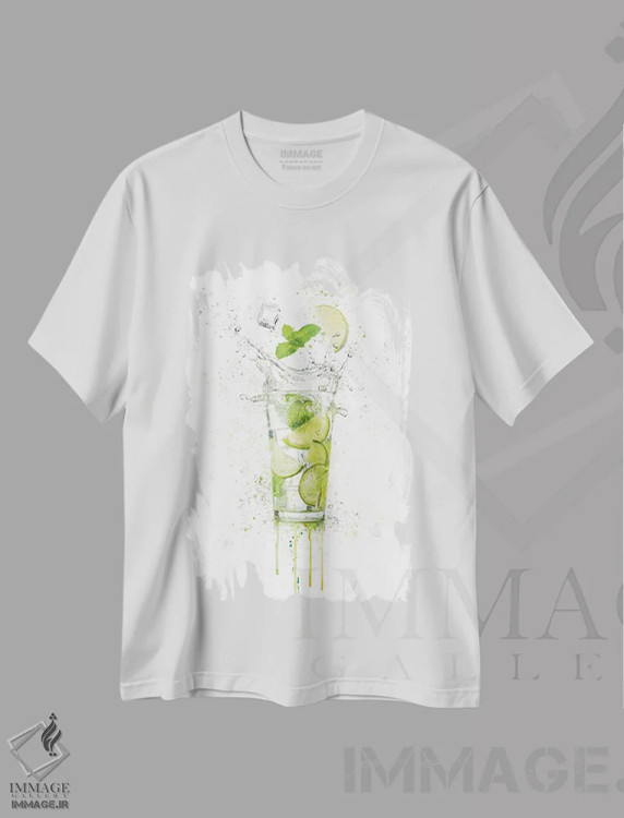 تیشرت سفید طرح دار نوشیدنی تابستانی، هنر دیجیتال اثر هدر گری | immage.ir