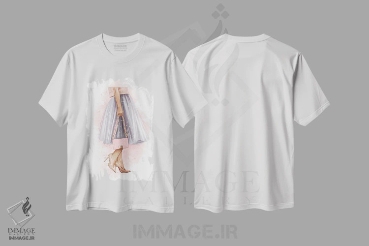 تیشرت سفید طرح دار مد صورتی هسته ای، هنر دیجیتال اثر هدر گری | immage.ir