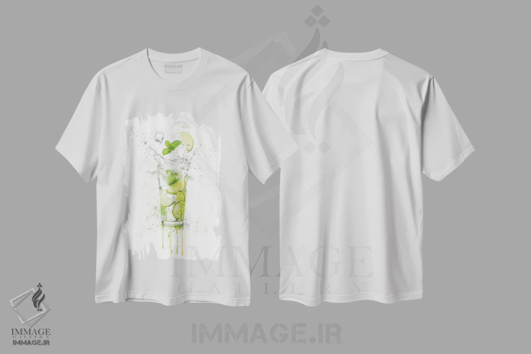 تیشرت سفید طرح دار نوشیدنی تابستانی، هنر دیجیتال اثر هدر گری | immage.ir