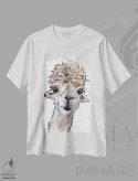 تیشرت سفید طرح دار انجل آلپاکا، مدیوم اثر هیپی هاوند استودیوز | فروشگاه ایماژ