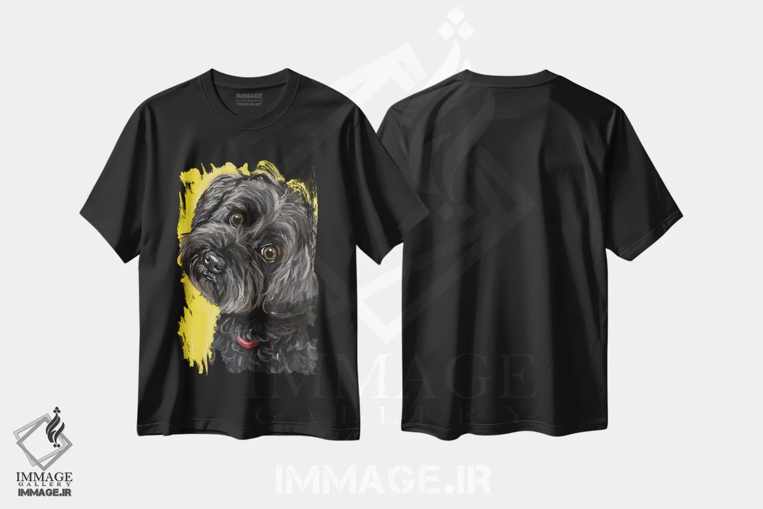 تیشرت مشکی طرح دار میلی یورکی پو، هنر فاخر معاصر اثر هیپی هاوند استودیوز | immage.ir