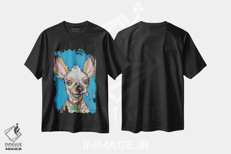 تیشرت مشکی طرح دار چاینیز کرستد، مدیوم اثر هیپی هاوند استودیوز | immage.ir