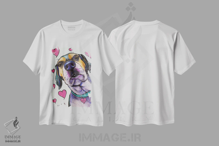 تیشرت سفید طرح دار واکر هاوند اثر هیپی هاوند استودیوز | فروشگاه ایماژ
