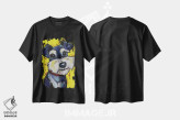 تیشرت مشکی طرح دار اشناوزر روی زرد، مدیوم اثر هیپی هاوند استودیوز | فروشگاه ایماژ