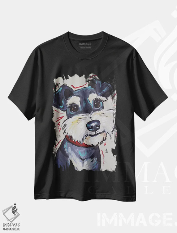 تیشرت مشکی طرح دار اشناوزر خیالی، مدیوم اثر هیپی هاوند استودیوز | immage.ir