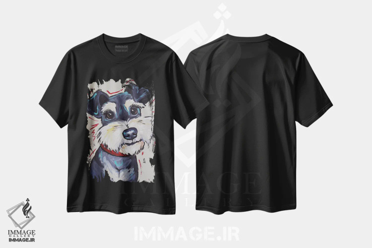 تیشرت مشکی طرح دار اشناوزر خیالی، مدیوم اثر هیپی هاوند استودیوز | immage.ir