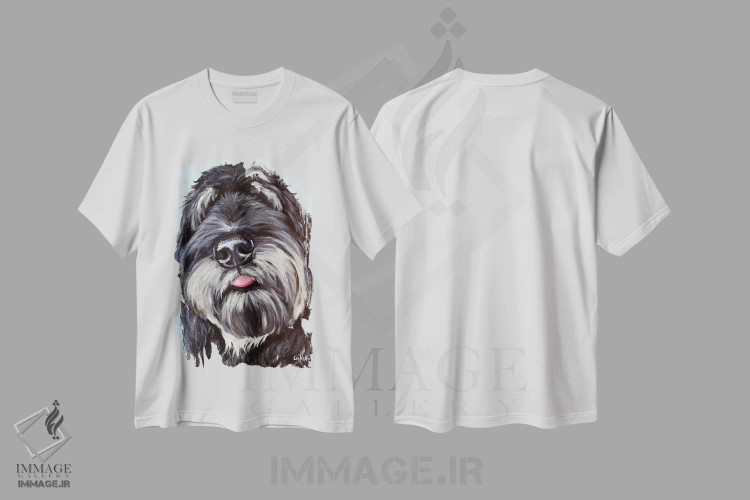 تیشرت سفید طرح دار لابرادودل، مدیوم اثر هیپی هاوند استودیوز | فروشگاه ایماژ