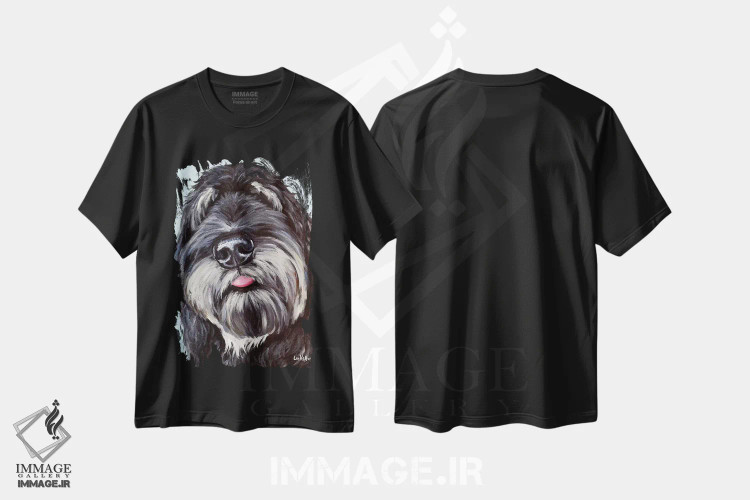 تیشرت مشکی طرح دار لابرادودل، مدیوم اثر هیپی هاوند استودیوز | immage.ir