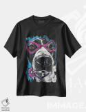 تیشرت مشکی طرح دار سگ شکاری پر احساس، مدیوم اثر هیپی هاوند استودیوز | immage.ir