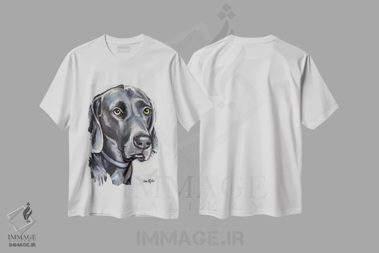 تیشرت سفید طرح دار وایمارانر، مدیوم اثر هیپی هاوند استودیوز | فروشگاه ایماژ