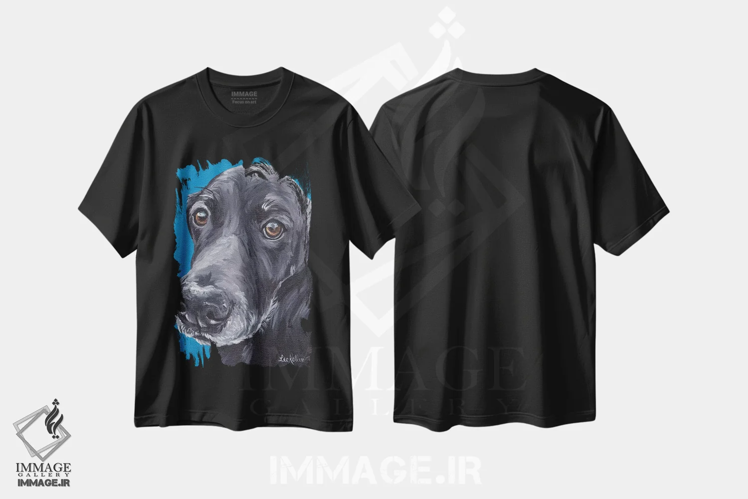 تیشرت مشکی طرح دار آرلو لابرادور سیاه، دکور معاصر اثر هیپی هاوند استودیوز | فروشگاه ایماژ