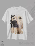 تیشرت سفید طرح دار گلدن رتریور دایان، دکور معاصر اثر هیپی هاوند استودیوز | فروشگاه ایماژ