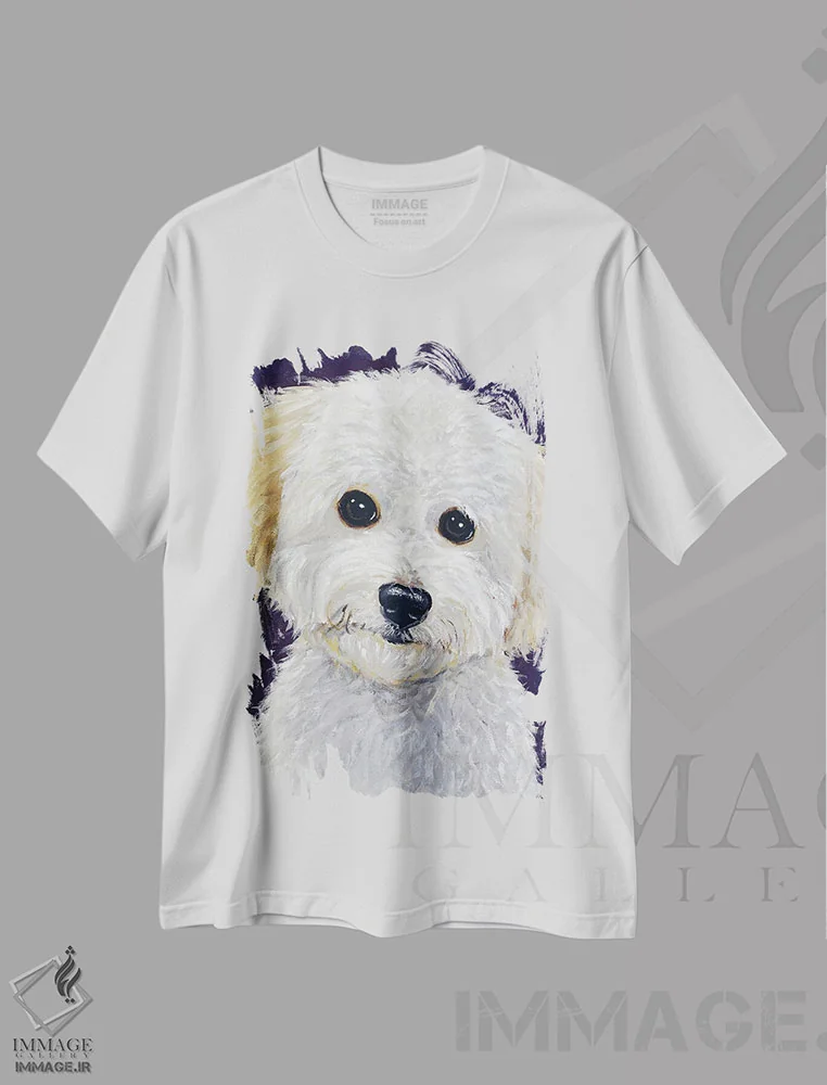 تیشرت سفید طرح دار فلفل گلدن دودل کوچک، دکور معاصر اثر هیپی هاوند استودیوز | immage.ir