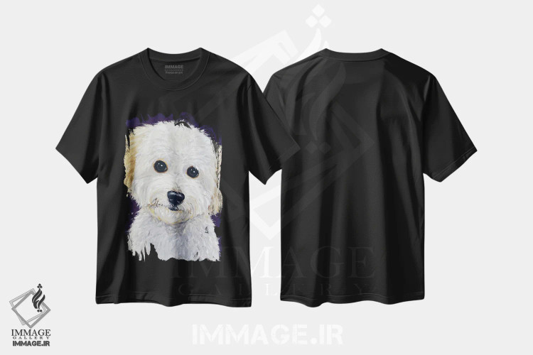 تیشرت مشکی طرح دار فلفل گلدن دودل کوچک، دکور معاصر اثر هیپی هاوند استودیوز | فروشگاه ایماژ