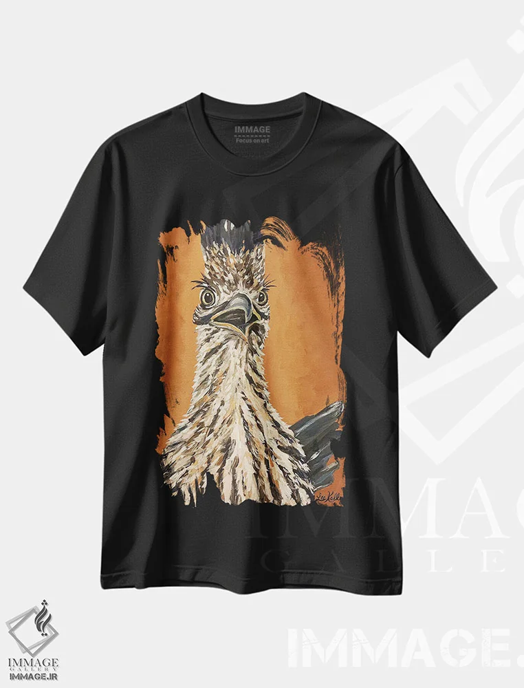 تیشرت مشکی طرح دار نقاشی رودرانر، دکور معاصر اثر هیپی هاوند استودیوز | فروشگاه ایماژ