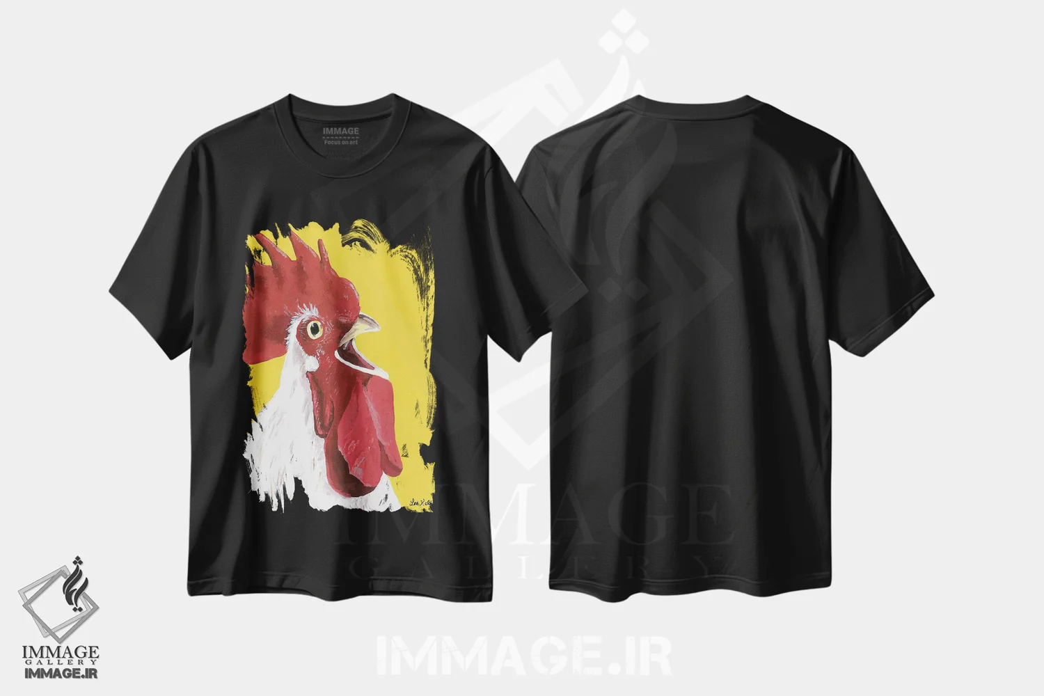 تیشرت مشکی طرح دار خروس رالف، دکور معاصر اثر هیپی هاوند استودیوز | immage.ir