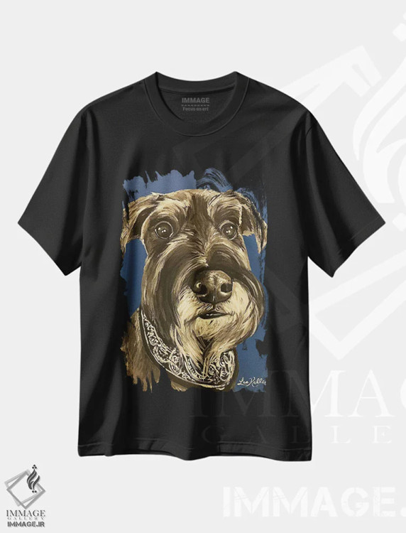 تیشرت مشکی طرح دار شنایزر سیاه و سفید، دکور معاصر اثر هیپی هاوند استودیوز | immage.ir