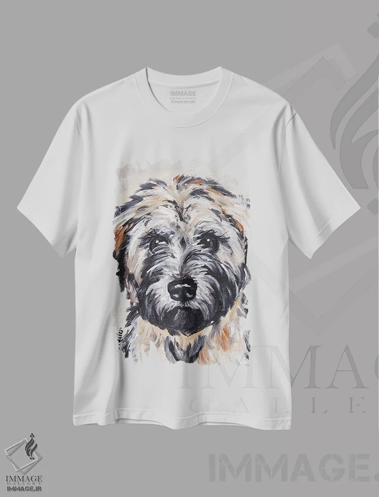تیشرت سفید طرح دار تریر ویتن II، تزئینی اثر هیپی هاوند استودیوز | immage.ir